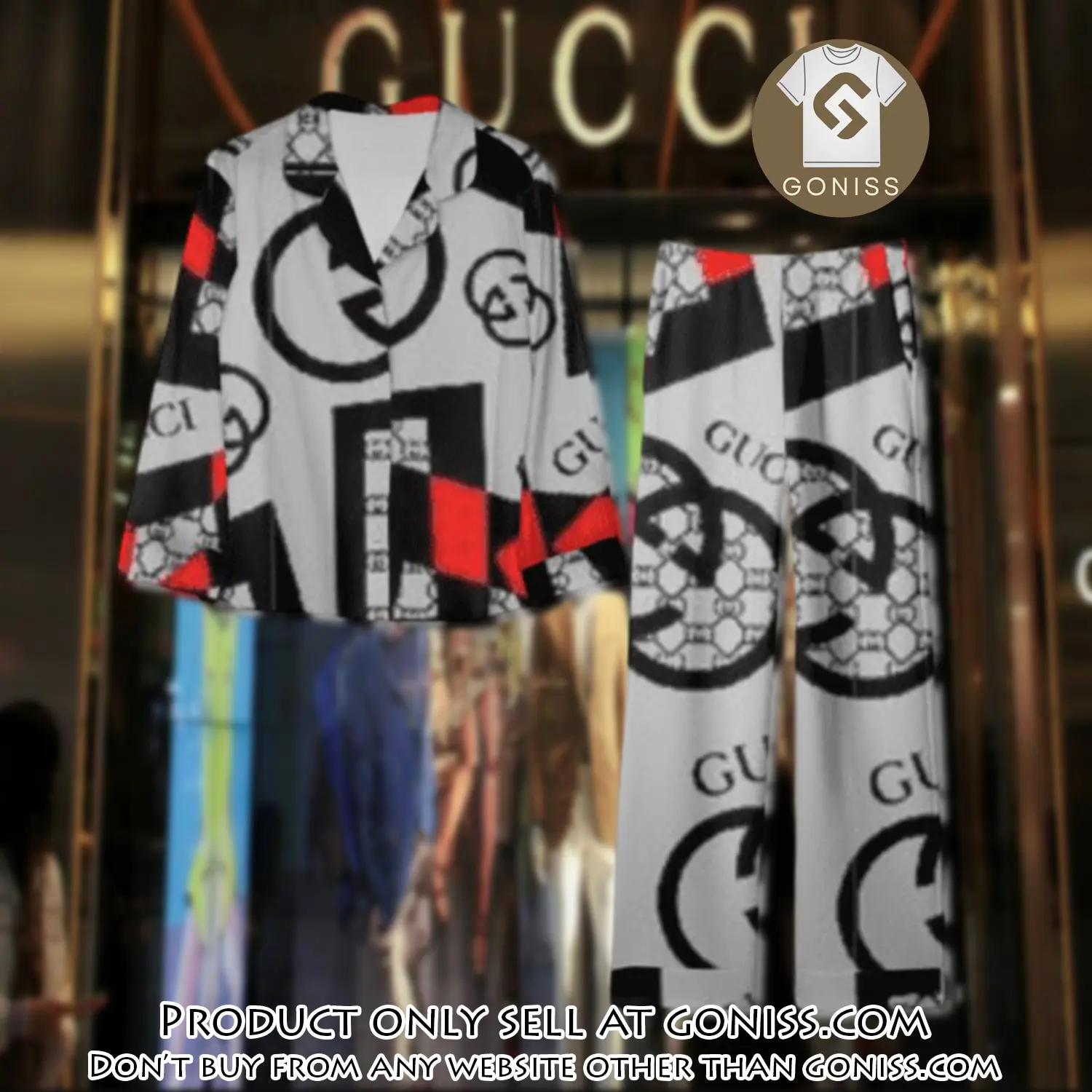 Trending luxury gc satin pajama set pjs1052 gn1218247